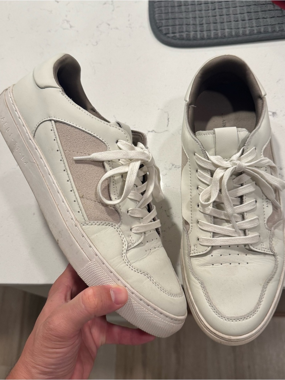 All Saints Low Top Sneaker Mens 11 Cream